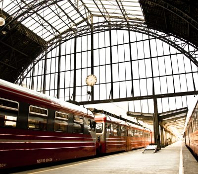 A beautiful shot of the trains arriving at the station at daytime in Norway